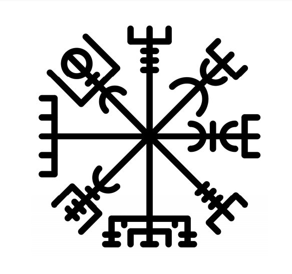 Gráfico vegvísir formado por runas